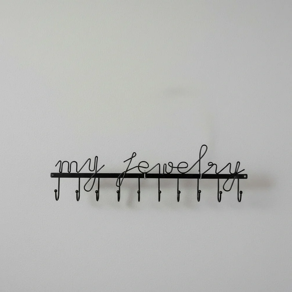 My Jewelry Black Wall Hook Rack - Decorative Home Wall Decor